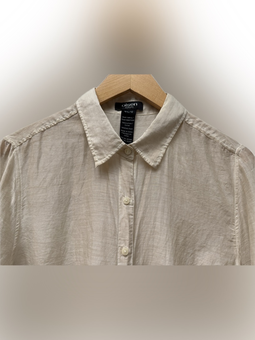 OLSEN EUROPE cotton/silk blend button down shirt